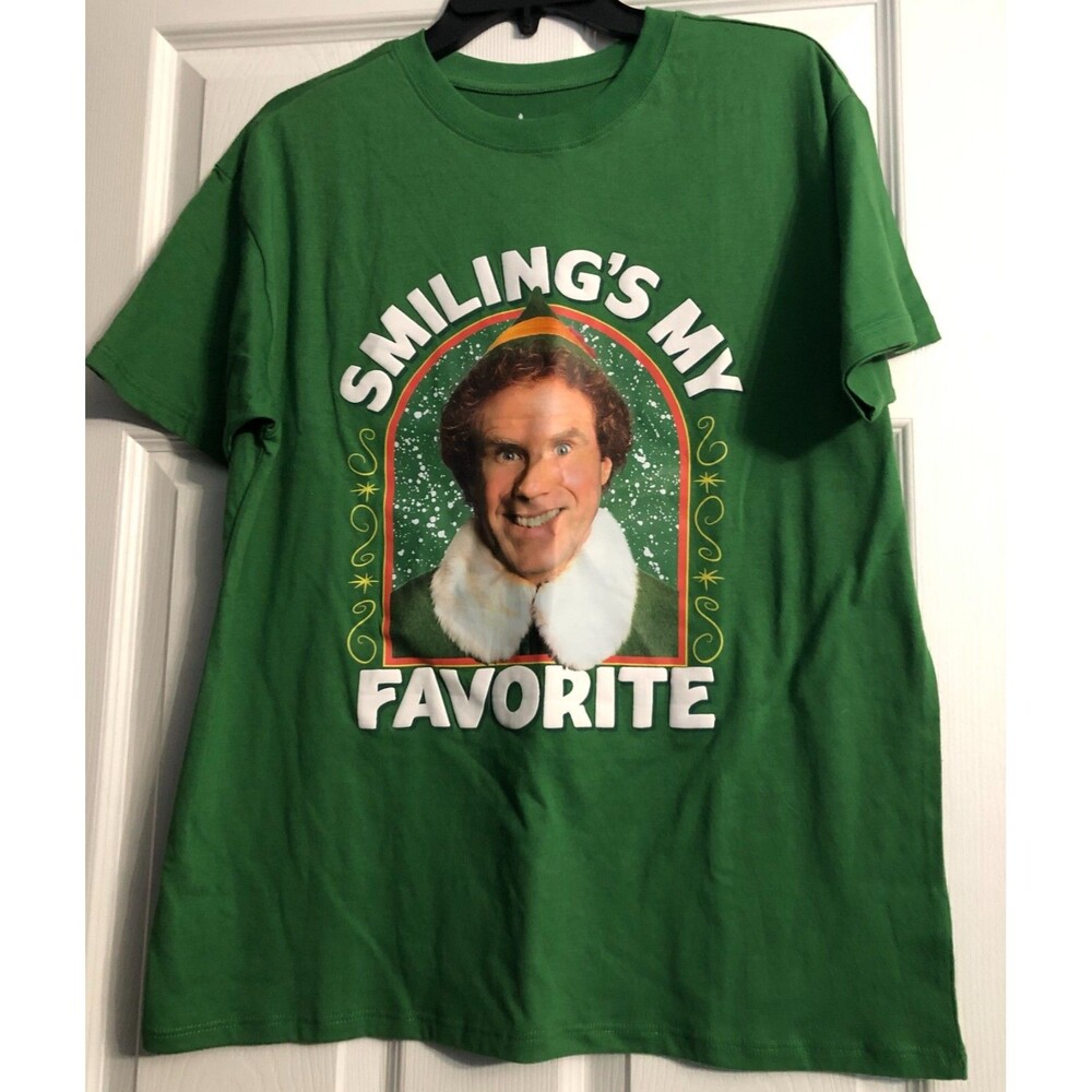 Men's Christmas ELF Smiling's My Favorite T-Shirt Size Small NWT B3